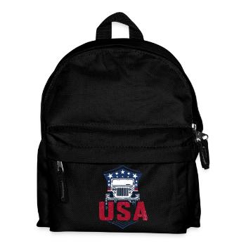 Willys Overland USA Offroad 4x4 - Kinder Rucksack - Schwarz - Vorne