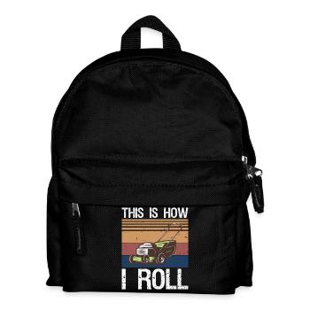 Funny Lawn Mower Mowing Riding Rider Toddler - Kids' Backpack - black - Front