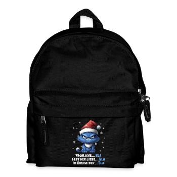 Ich hasse Weihnachten - Grummelige Blaue Katze - Kinder Rucksack - Schwarz - Vorne