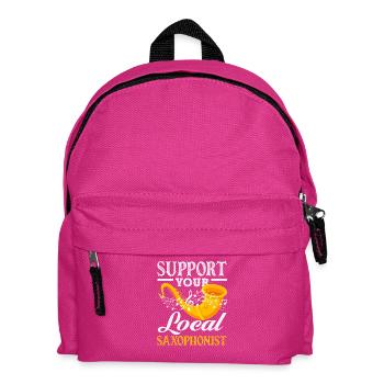 Unterstützen Sie Ihren Lokalen Saxophonisten - Kinder Rucksack - Fuchsia - Vorne