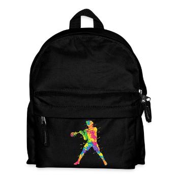 Lacrosse Spieler Bunt Herren Lacrosse Jungen - Kinder Rucksack - Schwarz - Vorne