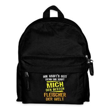 Fleischer Geschenk - Kinder Rucksack - Schwarz - Vorne