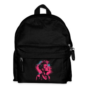 Punk Pop Art Portrait in Street Style - Kids' Backpack - black - Front
