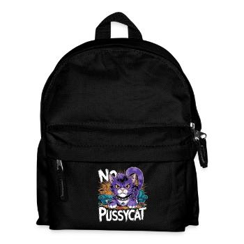 No Pussycat Rebellious Fighting Cat - Kids' Backpack - black - Front