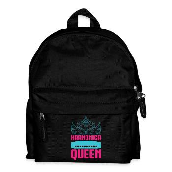 Funny Harmonica Player Queen Harmonica - Kinder Rucksack - Schwarz - Vorne