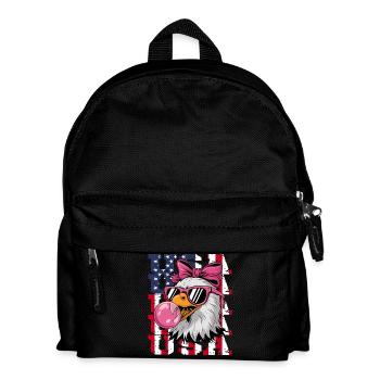  USA Adler Mit Sonnenbrille Kaugummi Pinke - Kinder Rucksack - Schwarz - Vorne