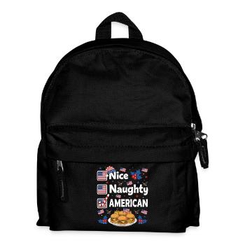Nice Naughty American Burger Humor - Kinder Rucksack - Schwarz - Vorne