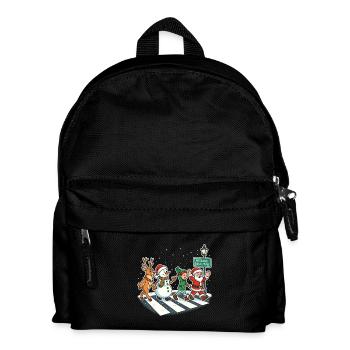 Christmas Pedestrian Crossing Parody Music Elves - Kids' Backpack - black - Front