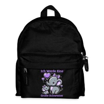 Big Sister Elephants Older Sibling - Kids' Backpack - black - Front