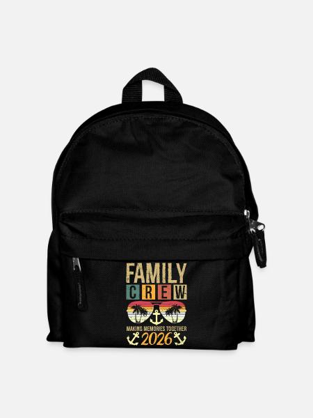 Family Cruise Crew 2026 Making Memories Together - Kids' Backpack - black