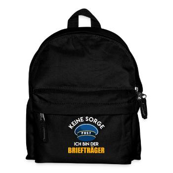 Briefträger KEINE SORGE ICH BIN DER BRIEFTRÄGER - Kinder Rucksack - Schwarz - Vorne