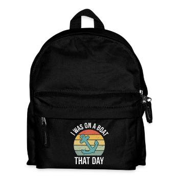 J’étais sur un bateau ce jour-là Ponton rétro vintage - Sac à dos Enfant - noir - Devant