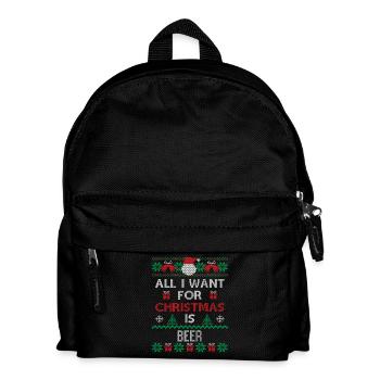 Alles, was ich zu Weihnachten will, ist Bier - Kinder Rucksack - Schwarz - Vorne