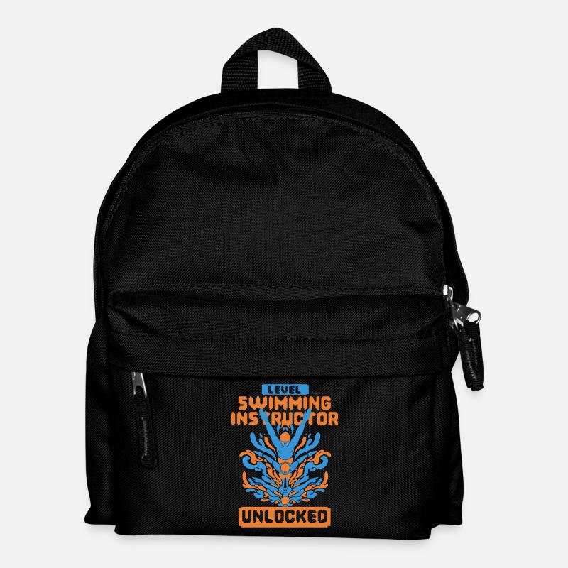 Schwimmlehrer Level Swimming Instructor Unlocked - Kinder Rucksack - Schwarz