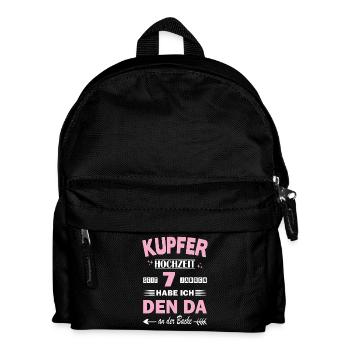 Copper Wedding 7th Wedding Anniversary Anniversary Wife - Kids' Backpack - black - Front