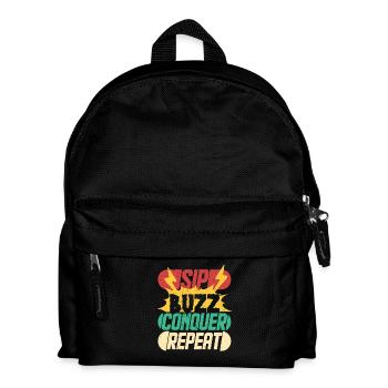 Energy Drink Sip Buzz Conquer - Kinder Rucksack - Schwarz - Vorne