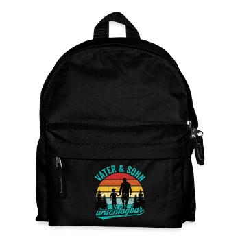 Vater & Sohn unschlagbar – Emotionales Retro Desig - Kinder Rucksack - Schwarz - Vorne