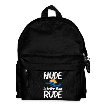 Nacktheit Ausrüstung Freiheitsliebhaber Naturist Nudismus - Kinder Rucksack - Schwarz - Vorne