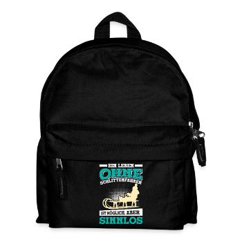 Tobogganing A LIFE WITHOUT SLEDDING IS POINTLESS - Kids' Backpack - black - Front