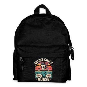Nacht Schicht Krankenschwester Retro - Kinder Rucksack - Schwarz - Vorne
