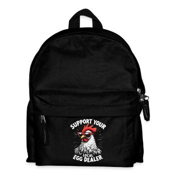 Soutenez votre vendeur local d’œufs - Sac à dos Enfant - noir - Devant