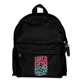 Girls Skate Grind Harder Spruch Design - Kinder Rucksack - Schwarz - Vorne