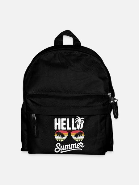 Hello Summer Retro Vintage Sunglass - Kids' Backpack - black
