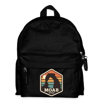 Moab Utah Desert Archway Retro Sunset  - Kids' Backpack - black - Front