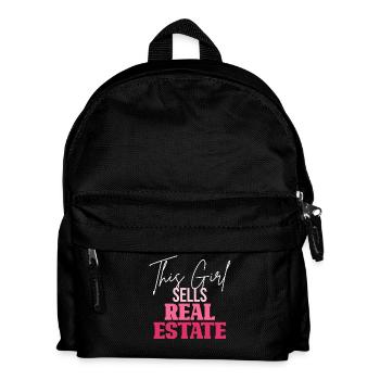 This woman sells real estate - Kids' Backpack - black - Front