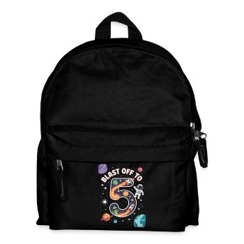 Departure into space 5th birthday children's birthday party - Kids' Backpack - black - Front