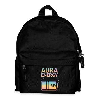 Aura Energy 67% Pastel Battery Meme - Kids' Backpack - black - Front