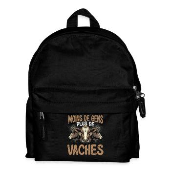 Moins De Gens Plus De Vaches Lustiger - Kids' Backpack - black - Front
