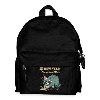 Neujahr 2026 Same Hot Mess Raccoon Fun - Kinder Rucksack - Schwarz - Vorne