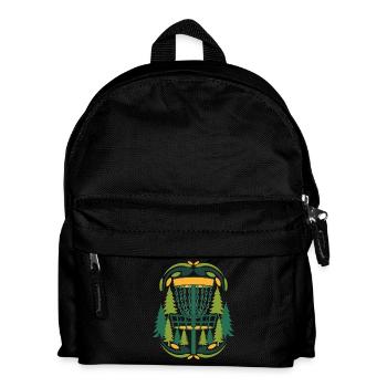 Forest Disc Golf Basket Flying Disc Szene - Kinder Rucksack - Schwarz - Vorne