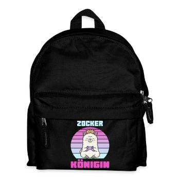 zocker königin gamerin - Kinder Rucksack - Schwarz - Vorne
