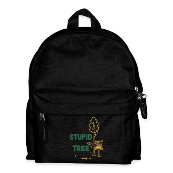 Blöder Baum lustiger Discgolfer Frisbee Golf - Kinder Rucksack - Schwarz - Vorne