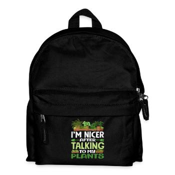 Schöner Nach Dem Gespräch Mit Meinen Pflanzen - Kinder Rucksack - Schwarz - Vorne