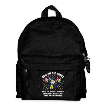 Jubel | Konfetti | Geh an die Theke | Kostüm - Kinder Rucksack - Schwarz - Vorne