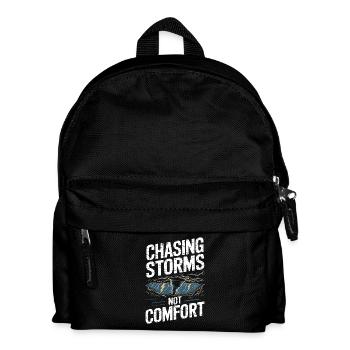  Chasing Storms Not Comfort Sturmjäger Tornado - Kinder Rucksack - Schwarz - Vorne