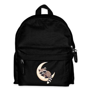 Mondraccoon auf der Sichel - Kinder Rucksack - Schwarz - Vorne