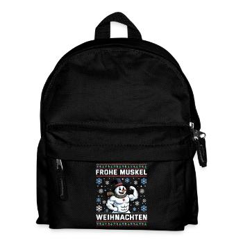 Gym FROHE MUSKEL WEIHNACHTEN Lustiges - Kinder Rucksack - Schwarz - Vorne