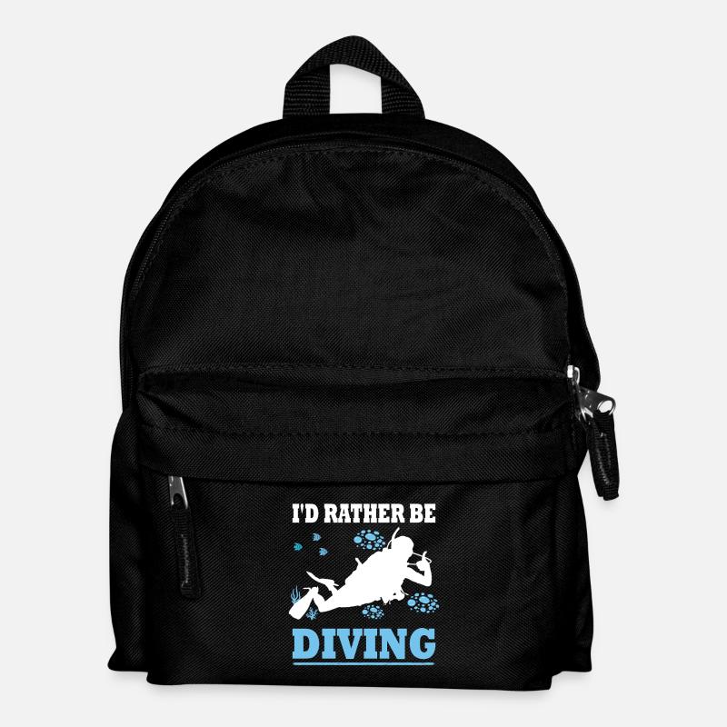 I'd rather be diving - Diver Saying Gift - Kids' Backpack - black