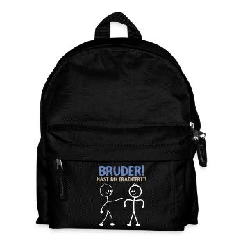 Strichmännchen HAST DU TRAINIERT LUSTIG - Kinder Rucksack - Schwarz - Vorne