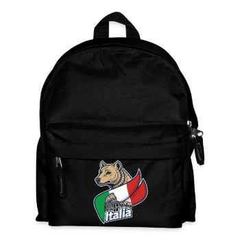 Italienischer Wolf mit Kolosseum - Kinder Rucksack - Schwarz - Vorne