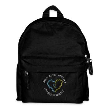 Down Right Perfect Down Syndrome Awareness Heart - Kids' Backpack - black - Front