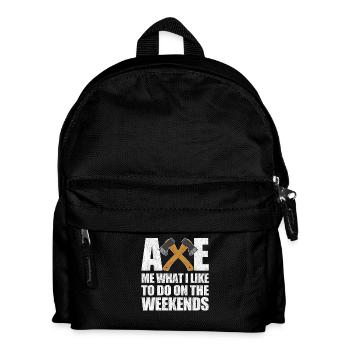 Erzähl mir, was ich am Wochenende gerne mache. - Kinder Rucksack - Schwarz - Vorne