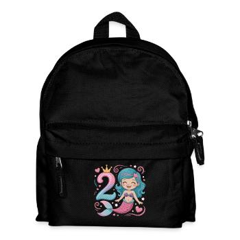 Meerjungfrau 2. Geburtstag 2 Jahre - Kinder Rucksack - Schwarz - Vorne