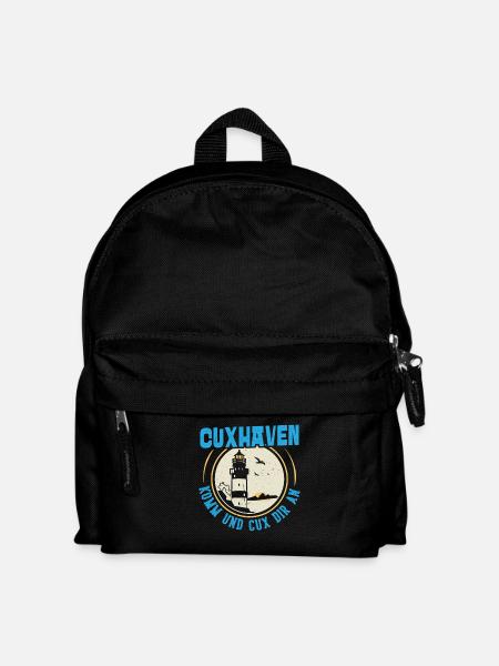 Nordsee Urlaub CUXHAVEN KOMM UND CUX DIR AN Lustig - Kinder Rucksack - Schwarz