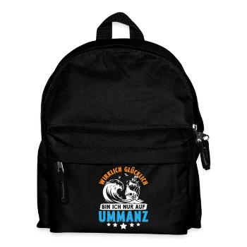 Ostsee Urlaub WIRKLICH GLÜCKLICH BIN ICH NUR AUF - Kinder Rucksack - Schwarz - Vorne