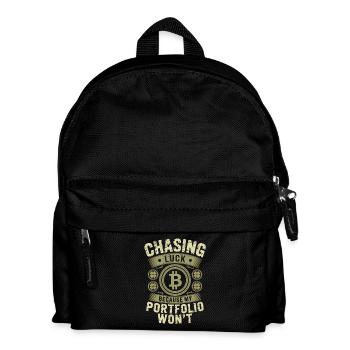 St Patricks Day Chasing Luck Because My Portfolio - Kids' Backpack - black - Front